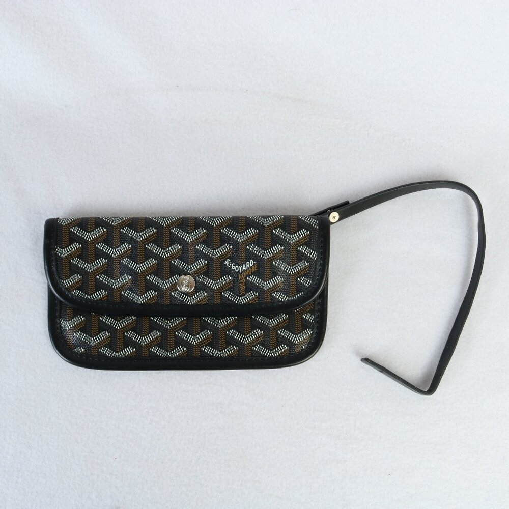 GOYARD ANJOU SAINT LOUIS TOTE BROWN BLACK LOGO INSIDE POUCH COIN PURSE ONLY